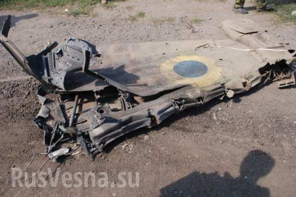 фото Обломок крыла сбитого под Дмитровкой украинского штурмовика Су-25 (299 БТА)