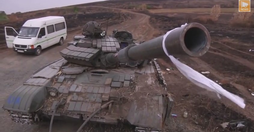 Ukraunian tank T-64BV captured near Krasny Luch