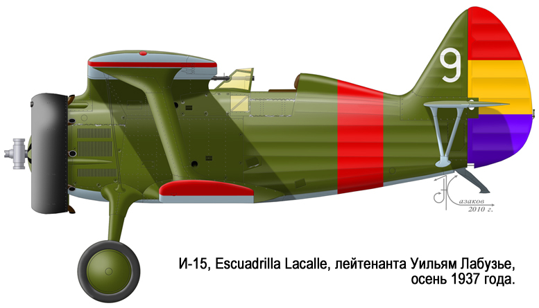 боевой истребитель И-15 республиканская Испания