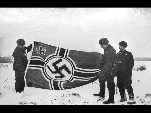 wartime picture captured German flag