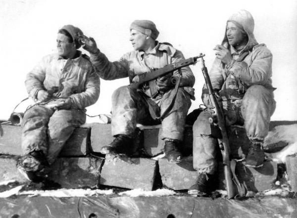 Soviet riflemen foto Mannerheim-linja Mannerheim Line