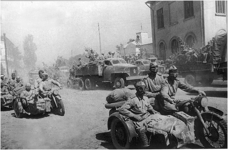 Wartime picture - russian motorized troops
