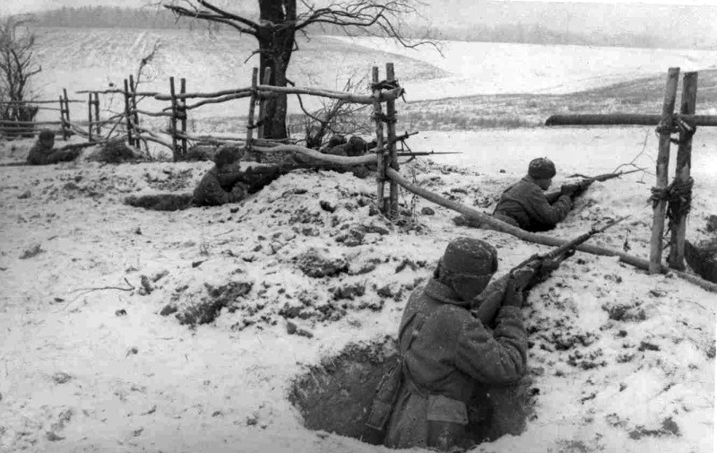 foto photo winter ww2 WWII Russian soldiers near Moscow