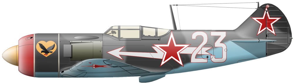 бортовой номер 23 Ла7 ВВС СССР в Великой Отечественной войне камуфляж