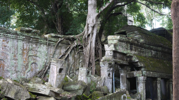 foto Angkor Thom is een ruinestad in de Cambodjaanse provincie Siem Reap
