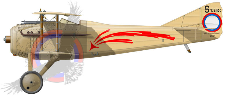 советский самолет СПАД 7 с нарисованной кометой ход боевых действий